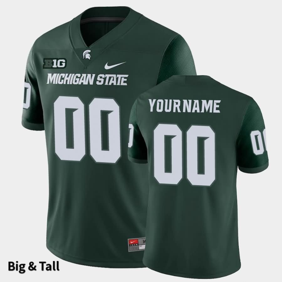 Men's Michigan State Spartans #00 Custom NCAA Nike Authentic Green Big & Tall College Stitched Football Jersey FL41L47ZJ